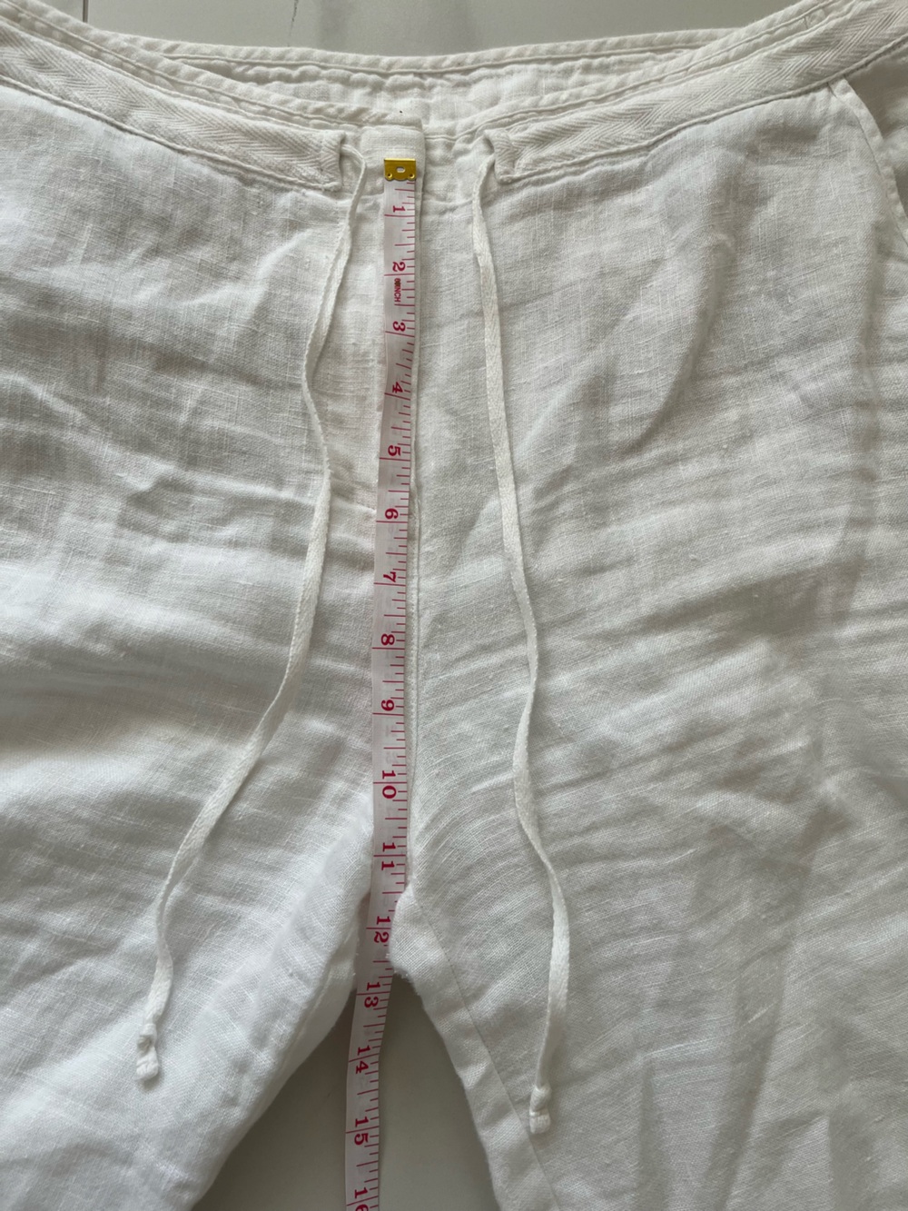 Talbots 100% linen White Wide-Leg Pants size 14 - Picture 10 of 13